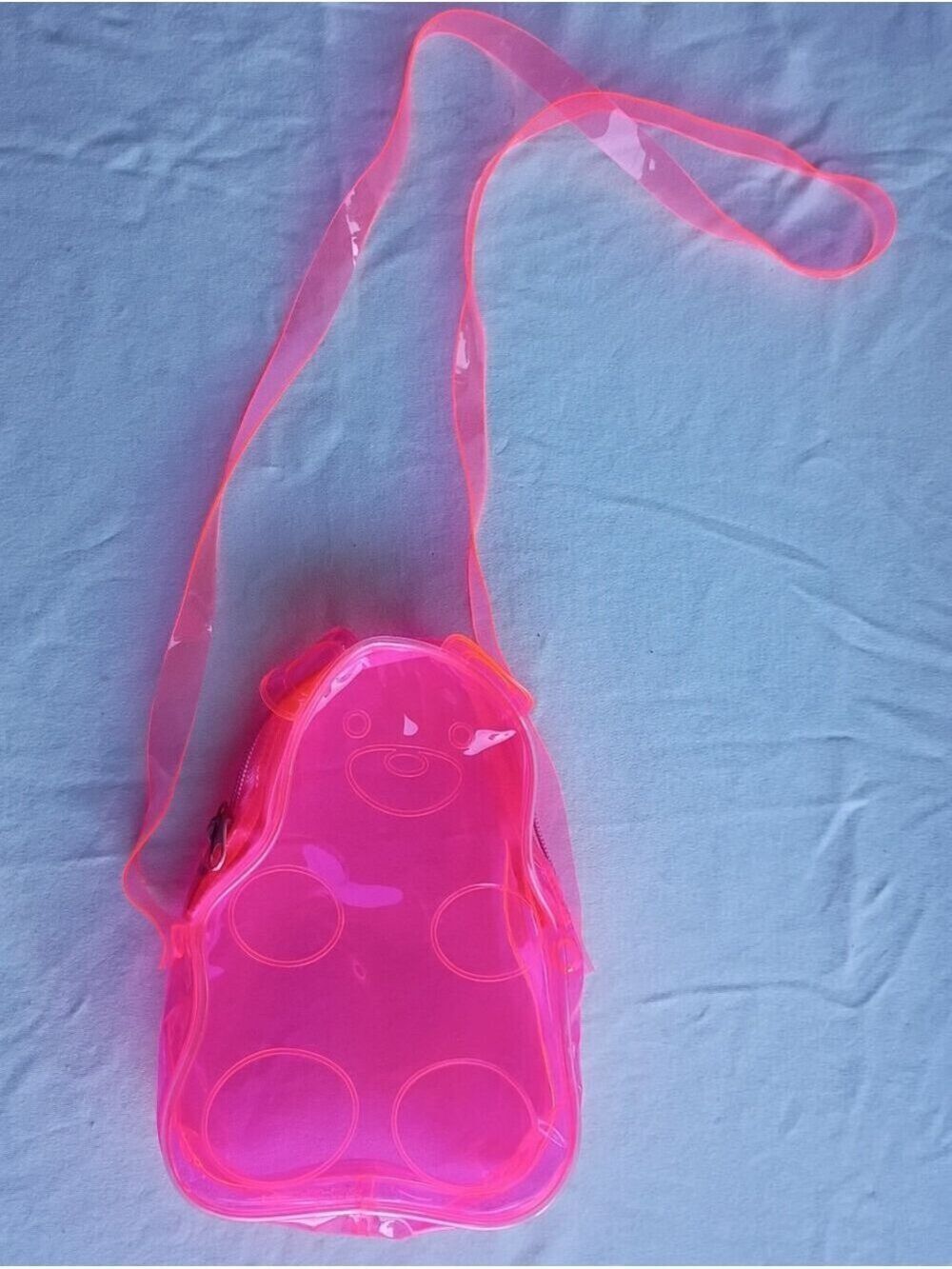 🌻 Cute Neon Pink Gummy Bear Mini Shoulder Bag